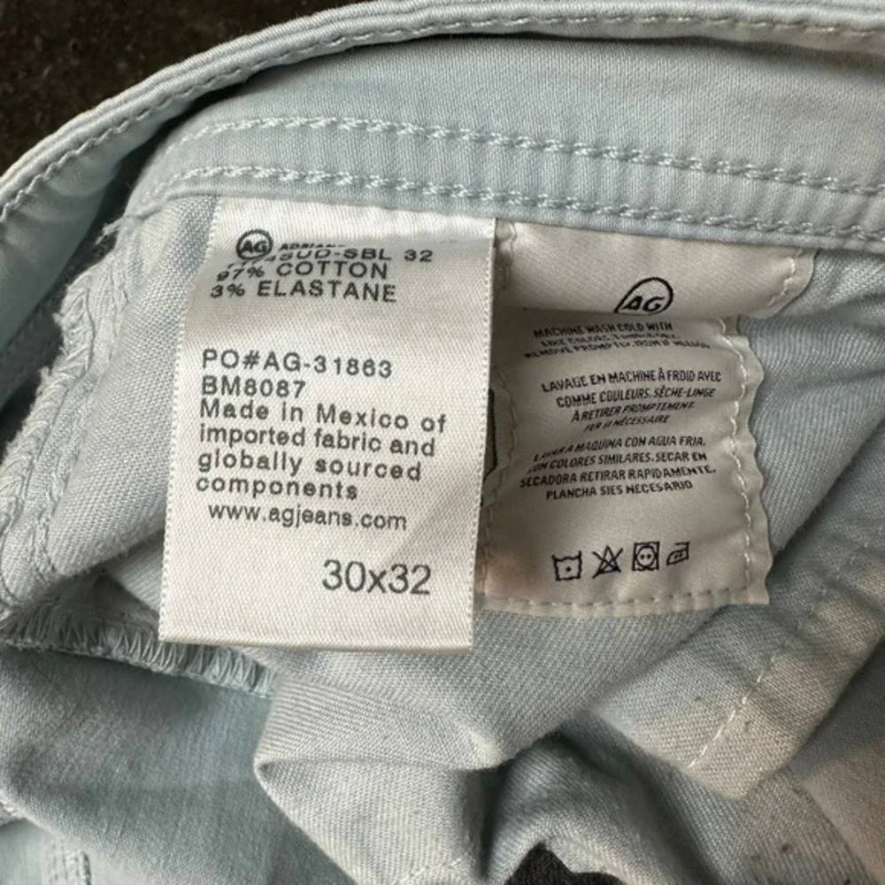 AG Adriano Goldschmied The Graduate Pants Mens 30x32 Blue Grey Good Tailored Leg